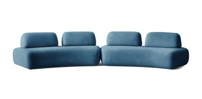 Floop Velvet Dual 2 Seater Sofa