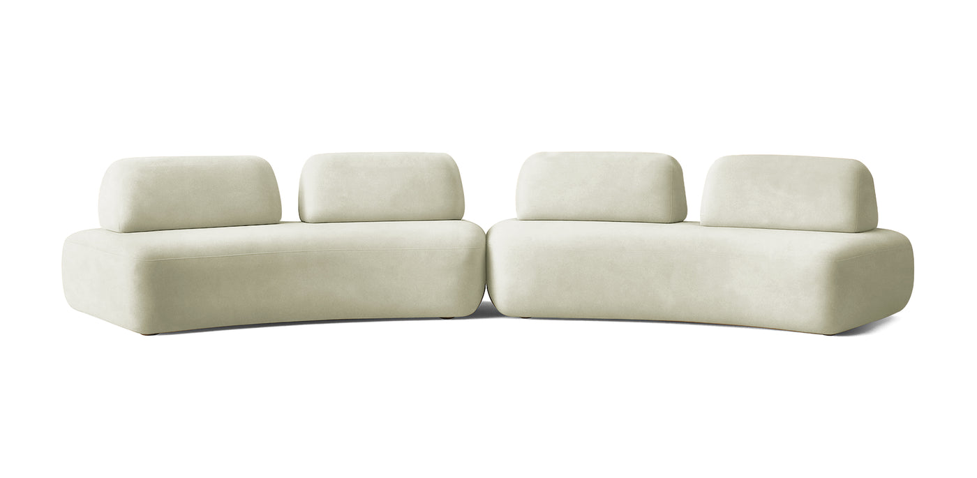 Floop Velvet Dual 2 Seater Sofa
