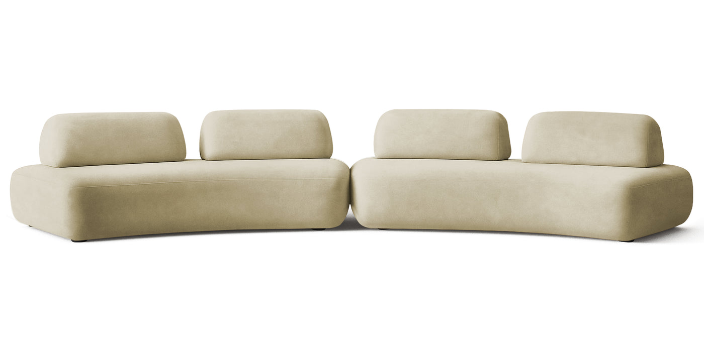 Floop Velvet Dual 3 Seater Sofa
