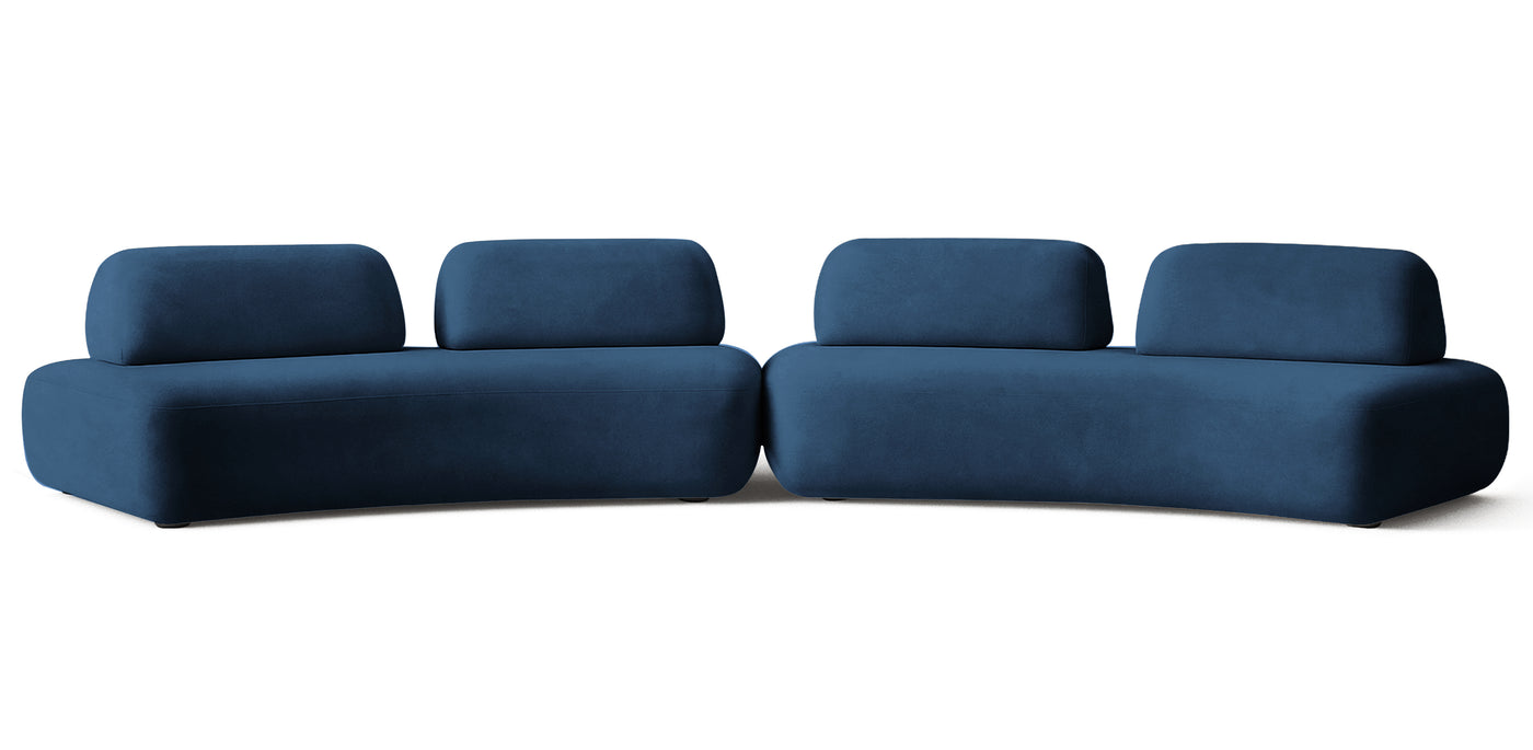 Floop Velvet Dual 3 Seater Sofa