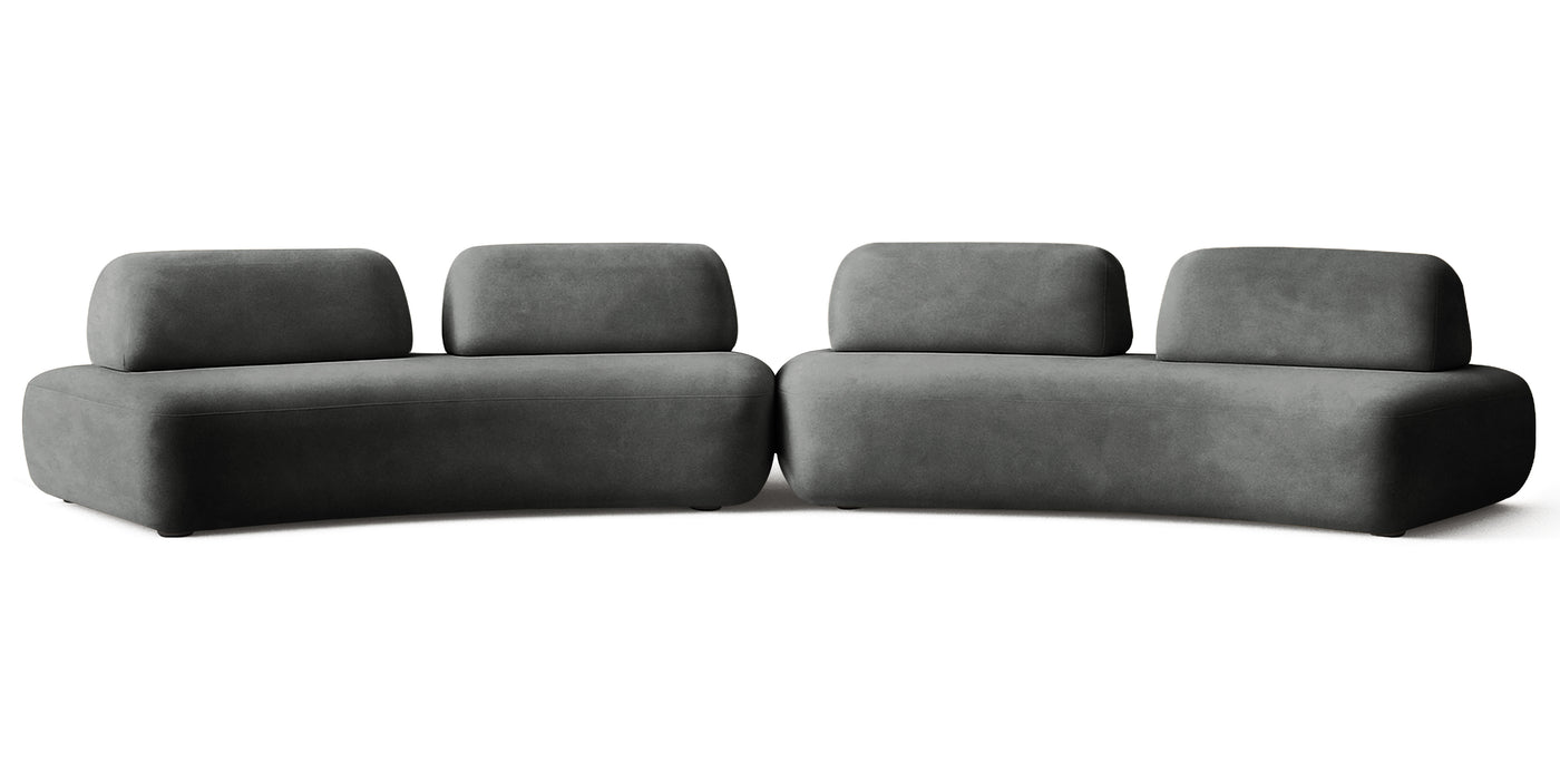 Floop Velvet Dual 3 Seater Sofa