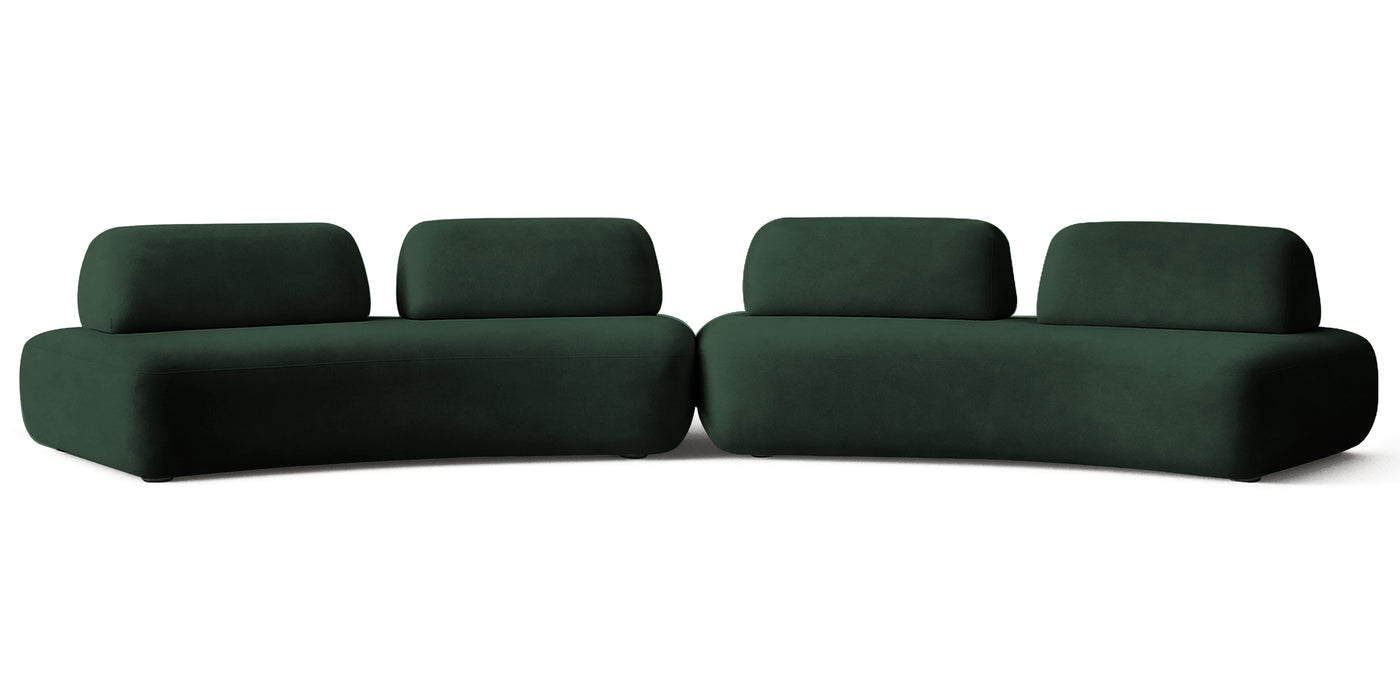 Floop Velvet Dual 3 Seater Sofa