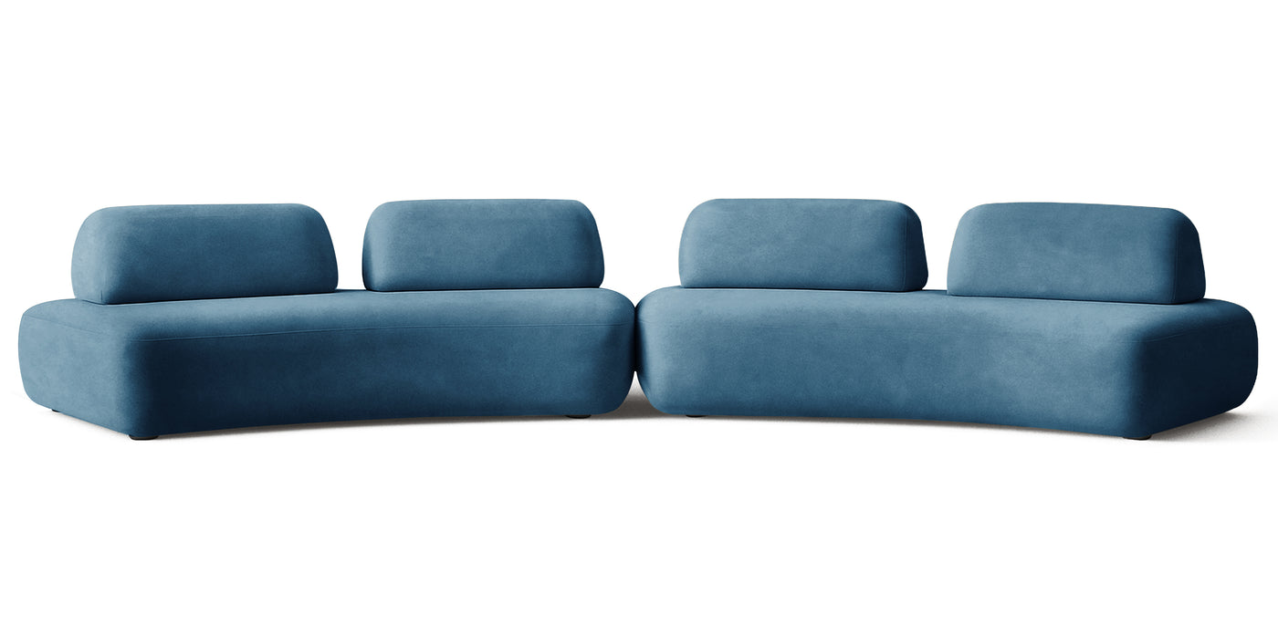 Floop Velvet Dual 3 Seater Sofa