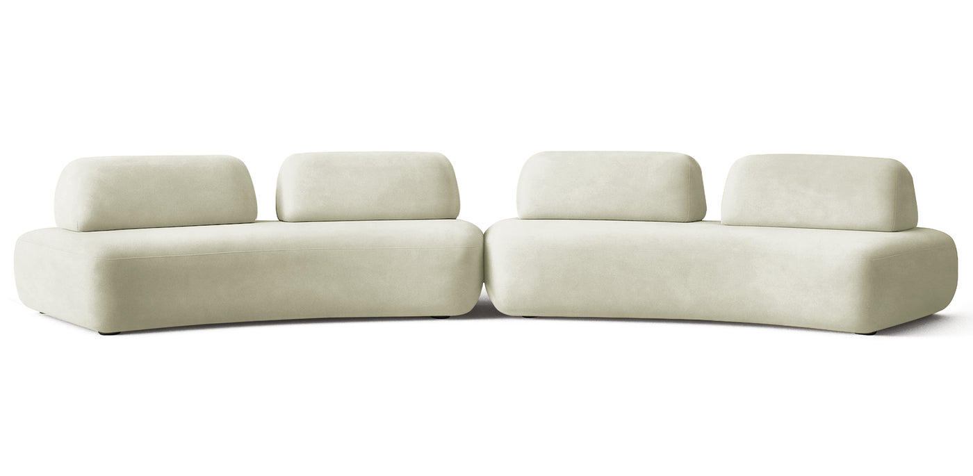 Floop Velvet Dual 3 Seater Sofa
