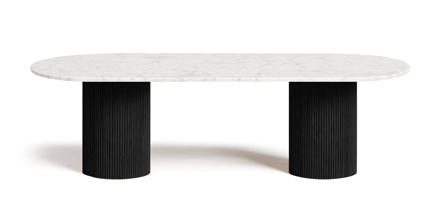 Flute Marble Top Dining Table