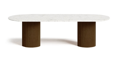 Flute Marble Top Dining Table