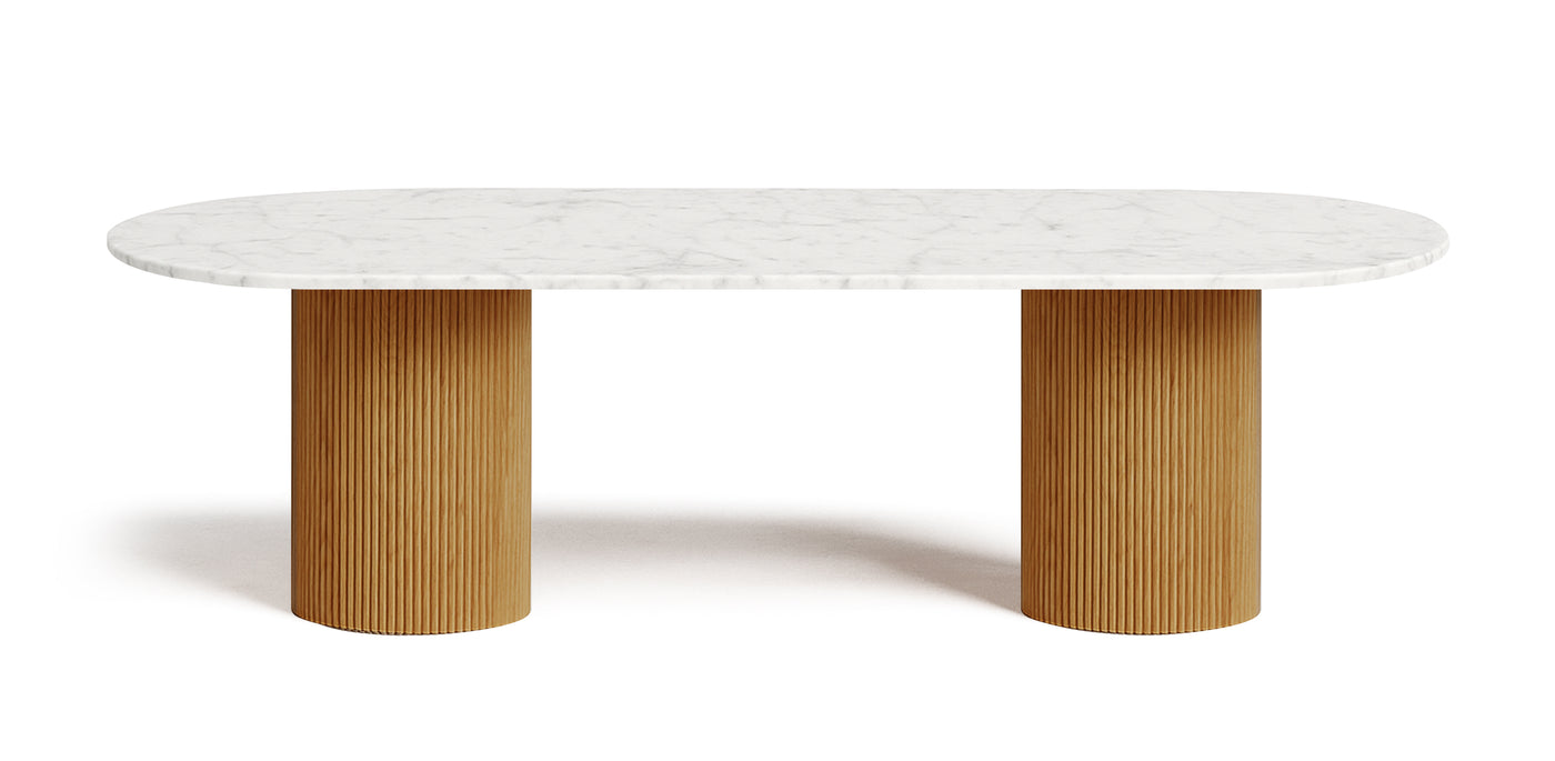 Flute Marble Top Dining Table