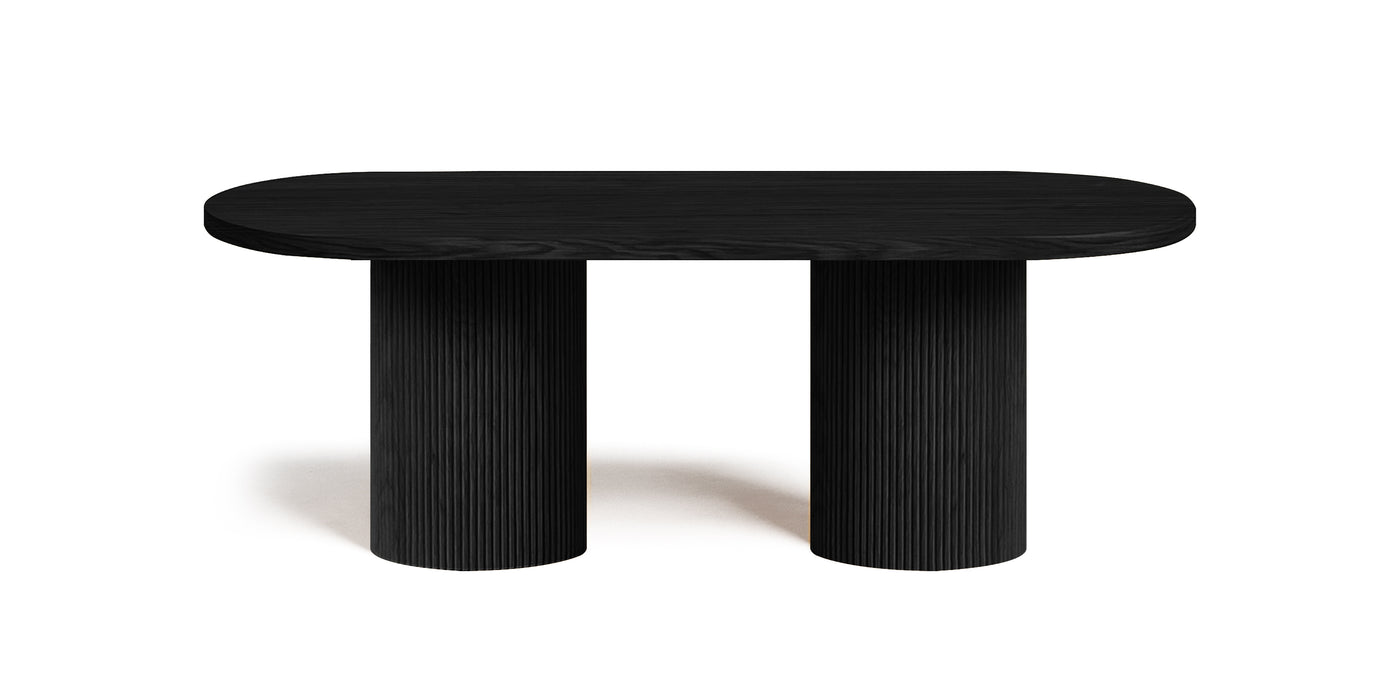 Flute Natural Veneer Dining Table