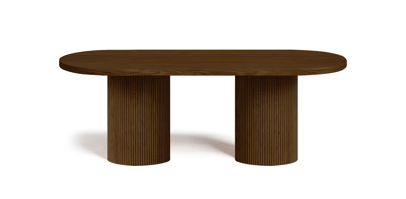 Flute Natural Veneer Dining Table