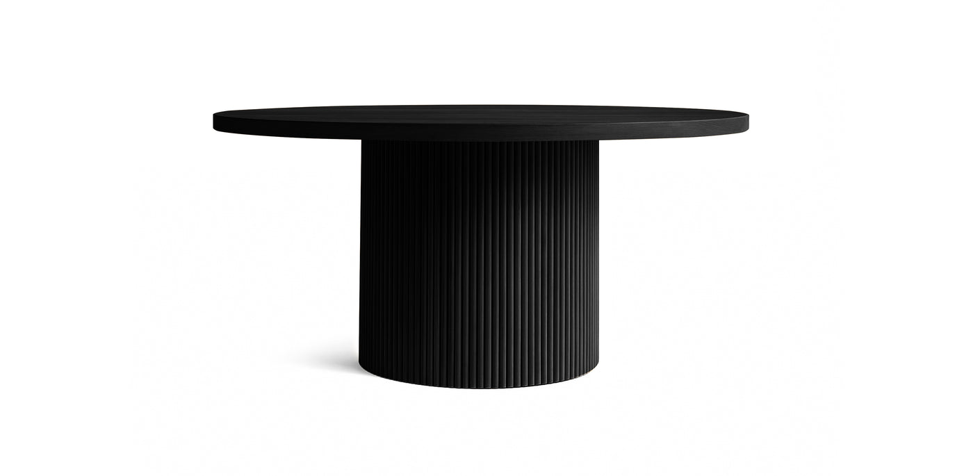 Flute Circular Natural Veneer Dining Table