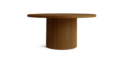 Flute Circular Natural Veneer Dining Table