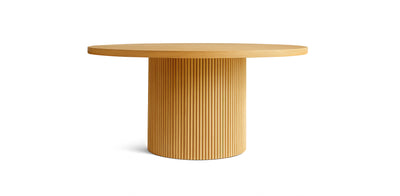 Flute Circular Natural Veneer Dining Table