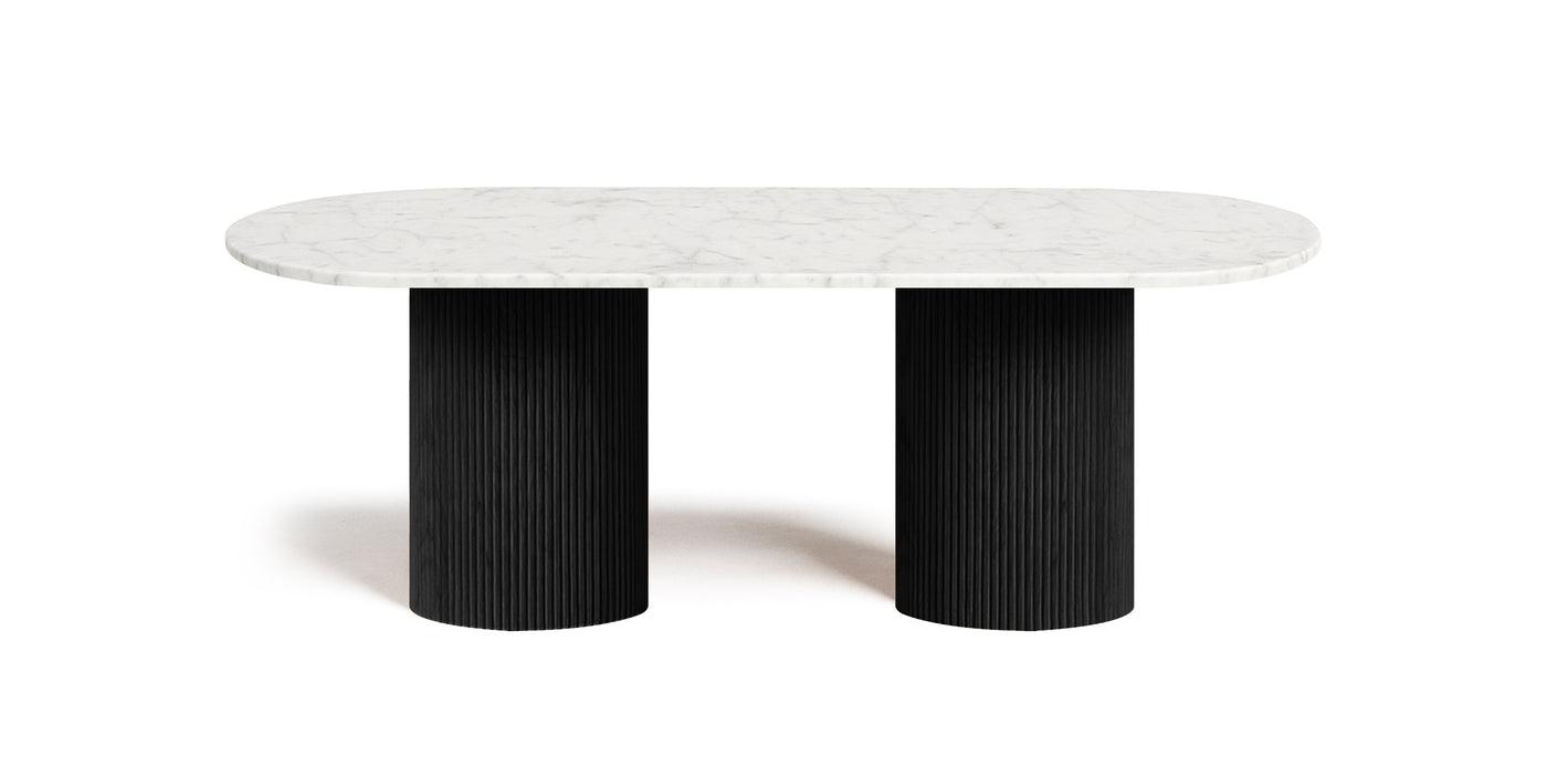 Flute Marble Top Dining Table