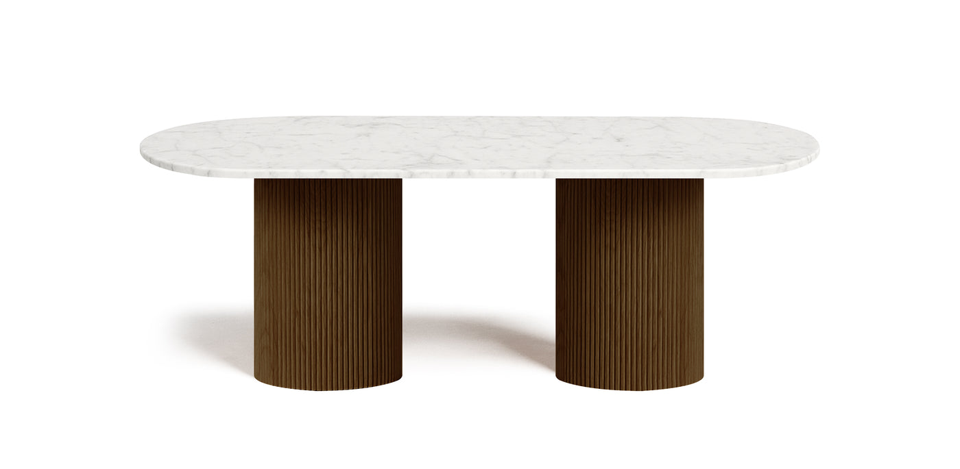 Flute Marble Top Dining Table