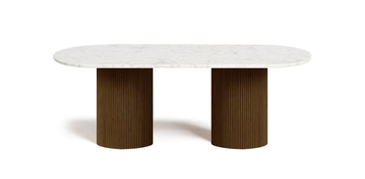 Flute Marble Top Dining Table