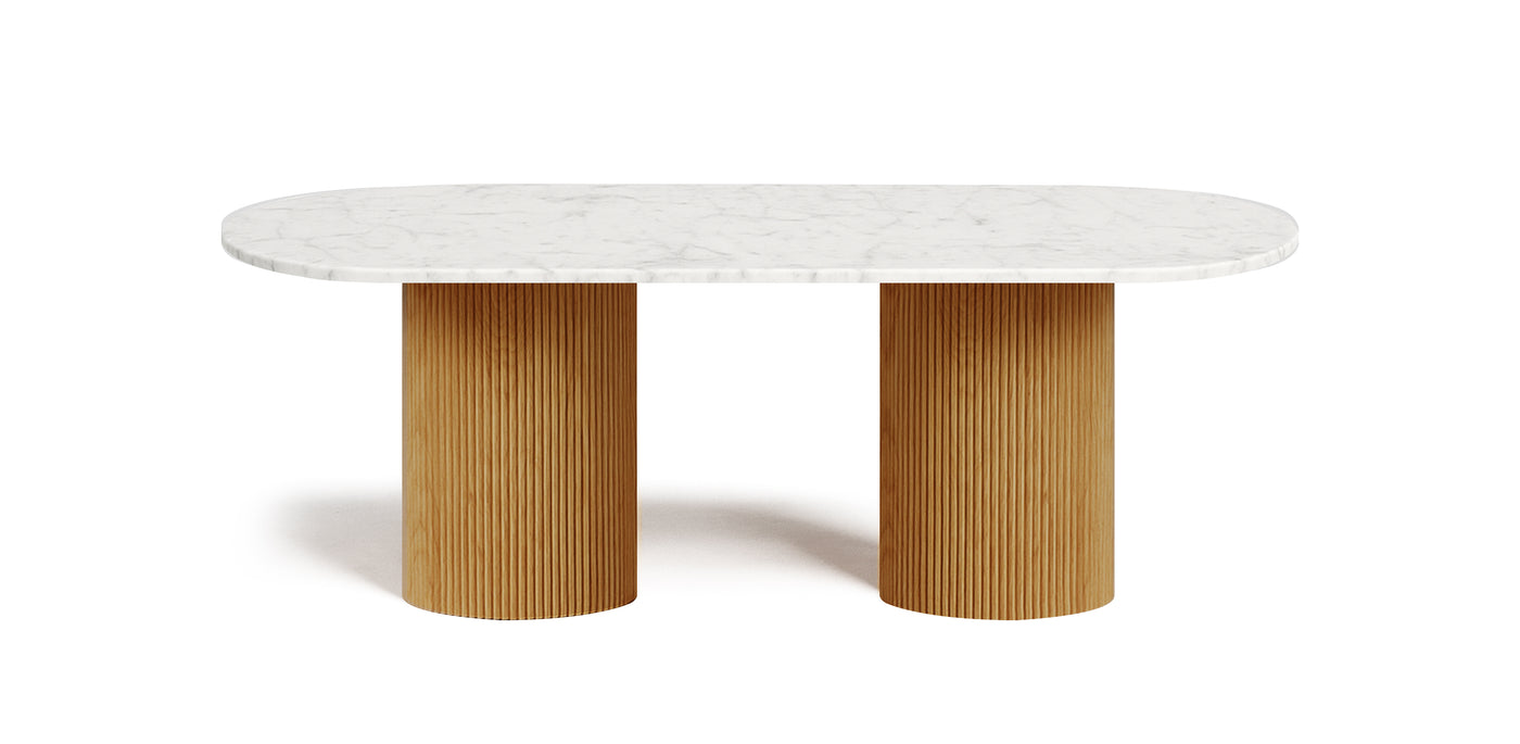Flute Marble Top Dining Table