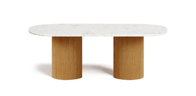 Flute Marble Top Dining Table