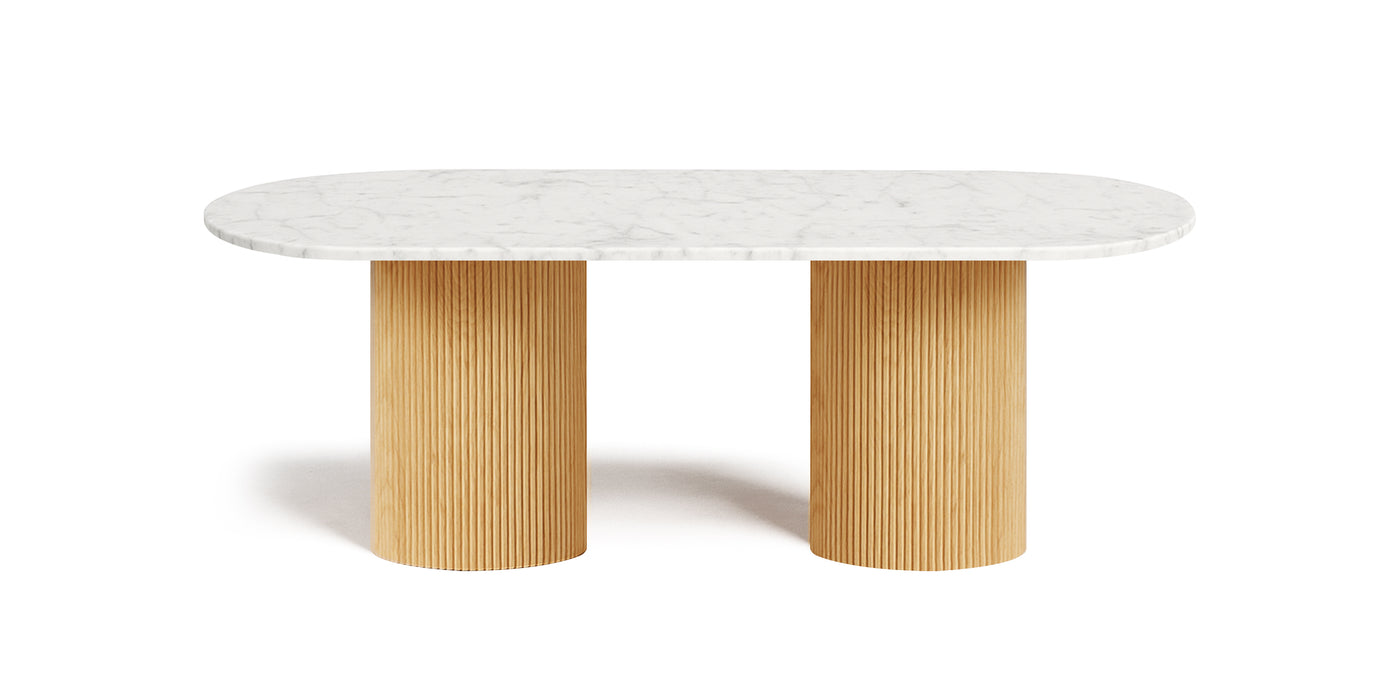 Flute Marble Top Dining Table