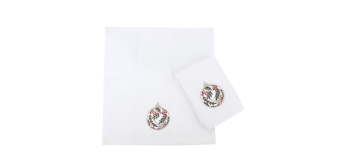 Frosted Ornaments Guest Towels Set