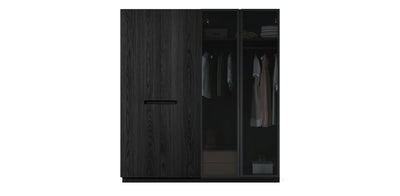 Gloam Due Glass / Natural Veneer Wardrobe