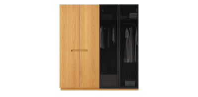 Gloam Due Glass / Natural Veneer Wardrobe
