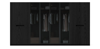 Gloam Quad Glass / Natural Veneer Wardrobe
