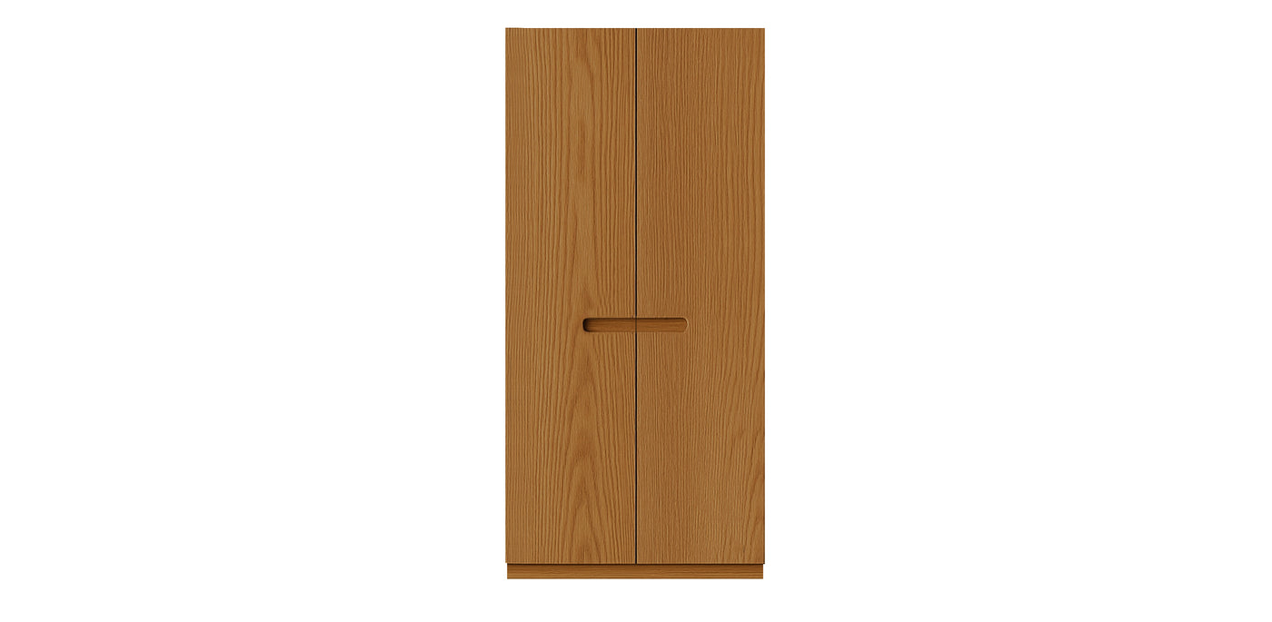 Gloam Single Natural Veneer Wardrobe