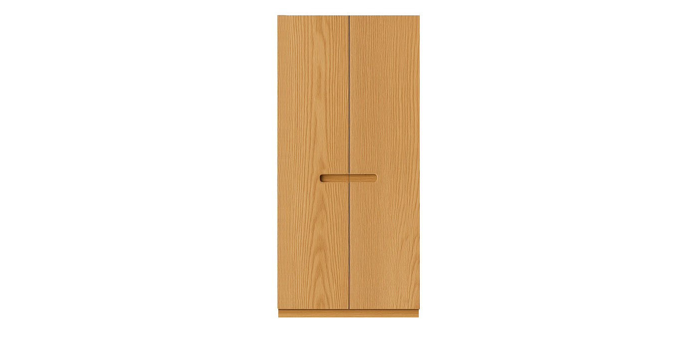 Gloam Single Natural Veneer Wardrobe