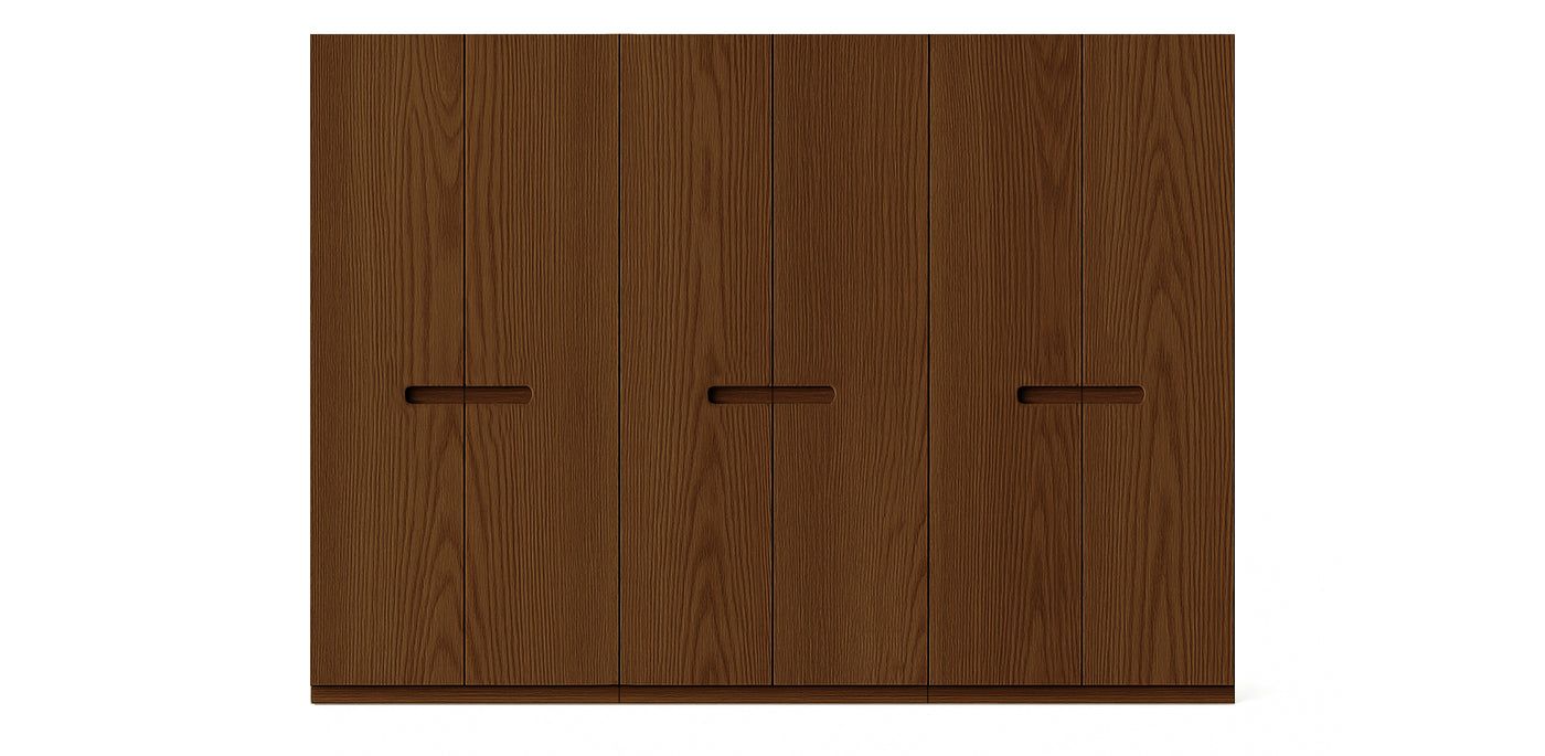 Gloam Triple Natural Veneer Wardrobe