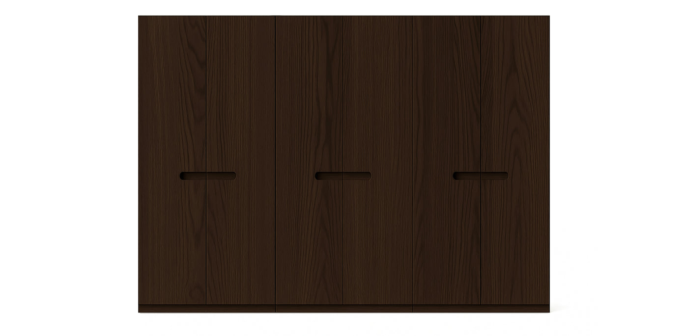 Gloam Triple Natural Veneer Wardrobe