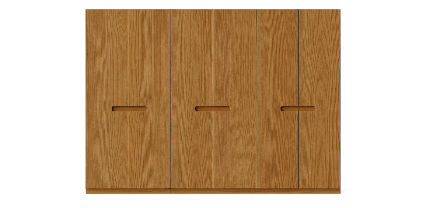 Gloam Triple Natural Veneer Wardrobe