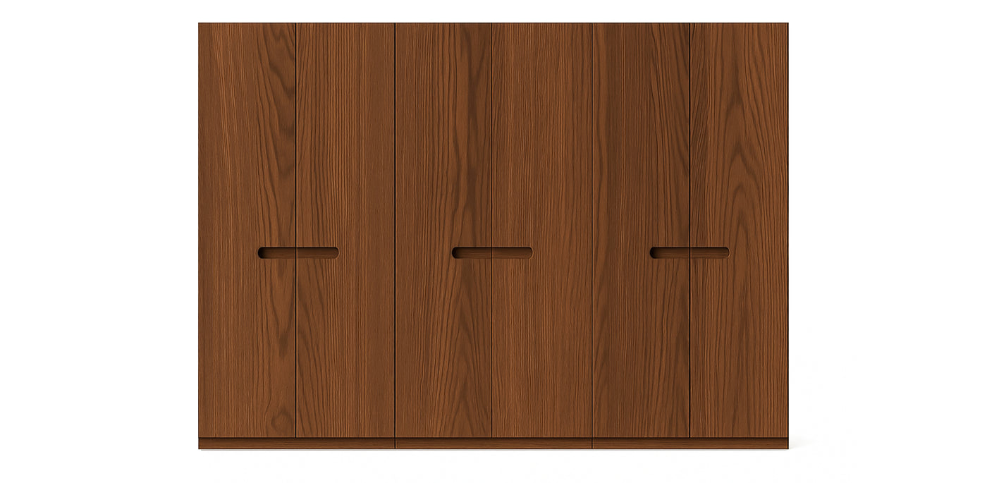 Gloam Triple Natural Veneer Wardrobe