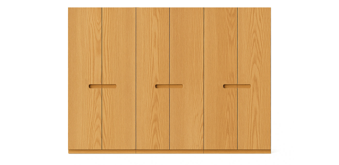 Gloam Triple Natural Veneer Wardrobe