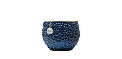 Hammered Gold Linning Blue Pot