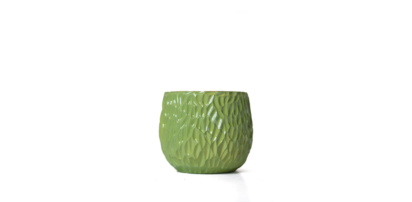 Hammered Gold Linning Green Pot