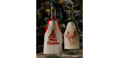 Merry Christmas Bottle Apron Set