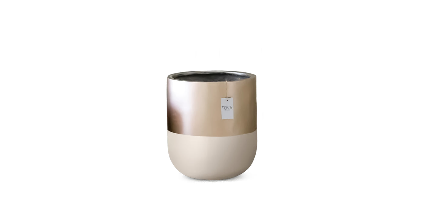 Metallic Beige Pot