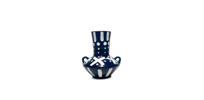 Navy Blue Patterned Vase