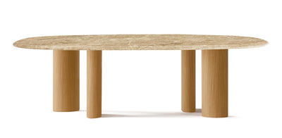 Onda Natural Veneer Marble Top Dining Table