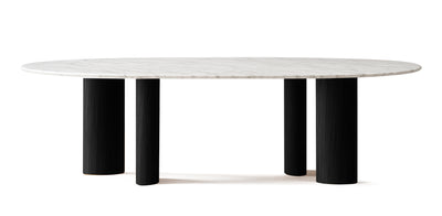 Onda Natural Veneer Marble Top Dining Table