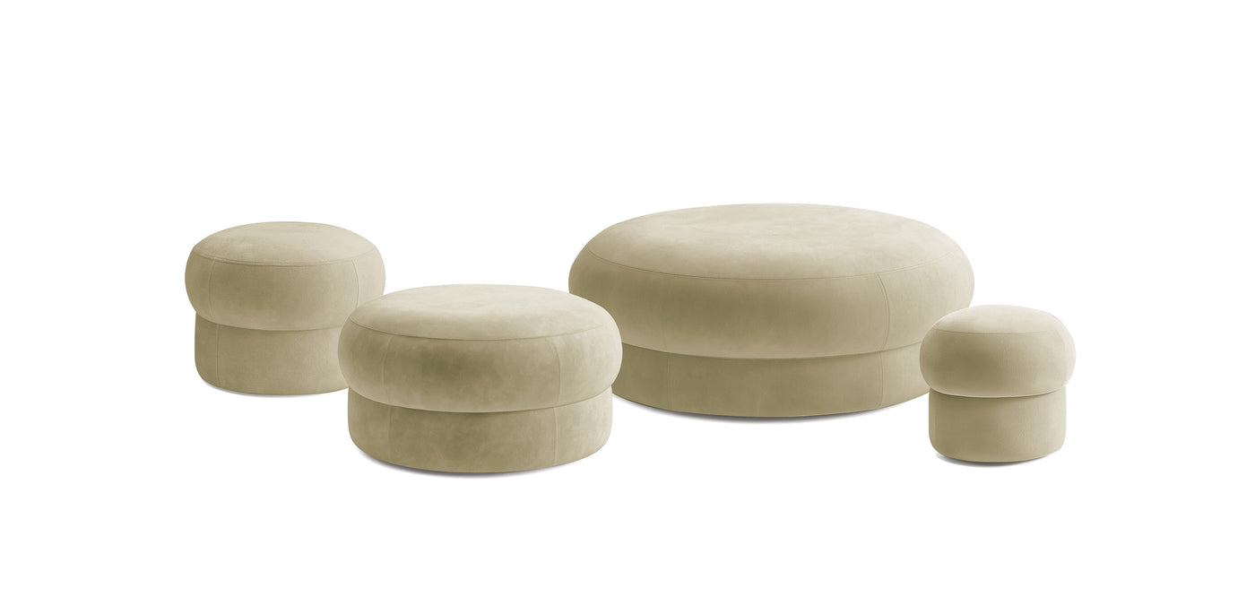 Pebbles Velvet Set Poufs