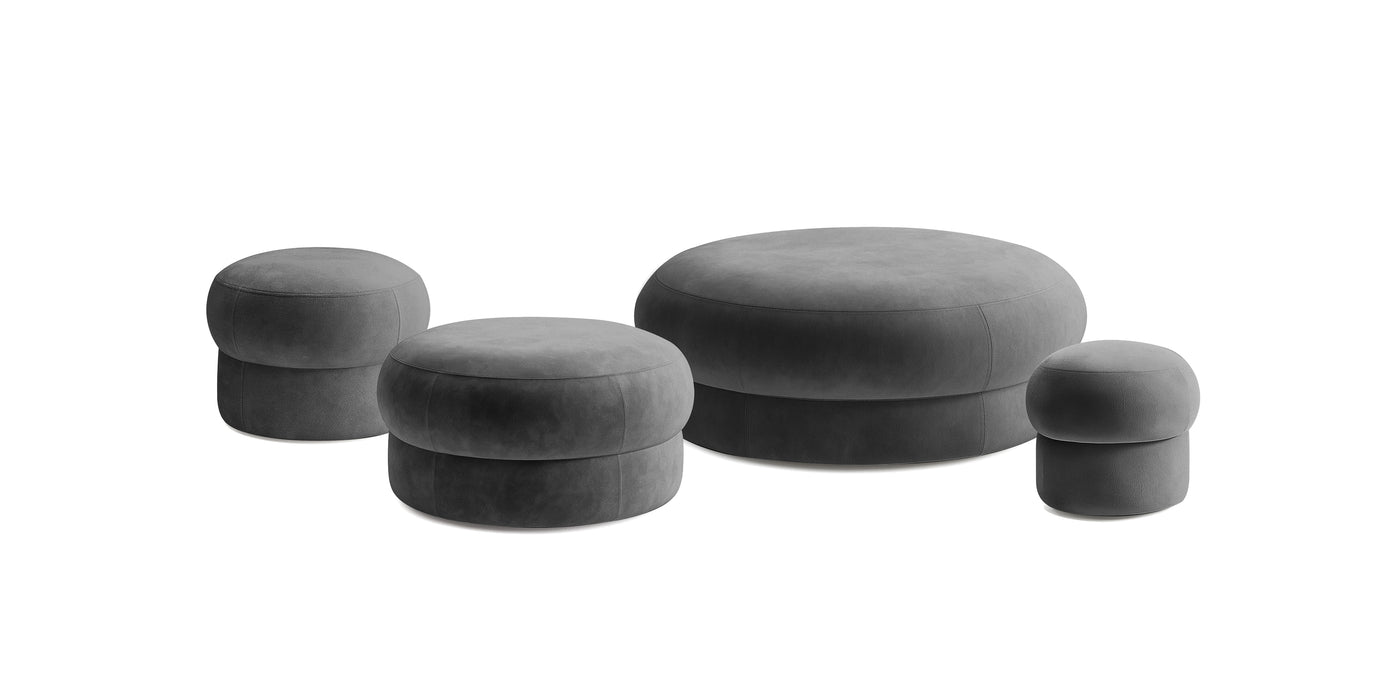 Pebbles Velvet Set Poufs