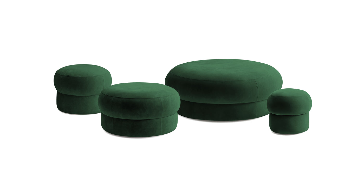 Pebbles Velvet Set Poufs