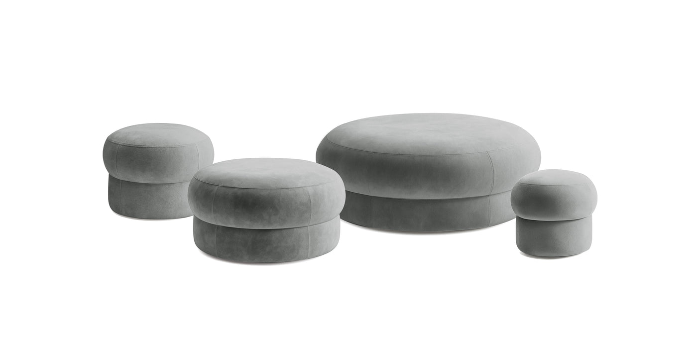 Pebbles Velvet Set Poufs
