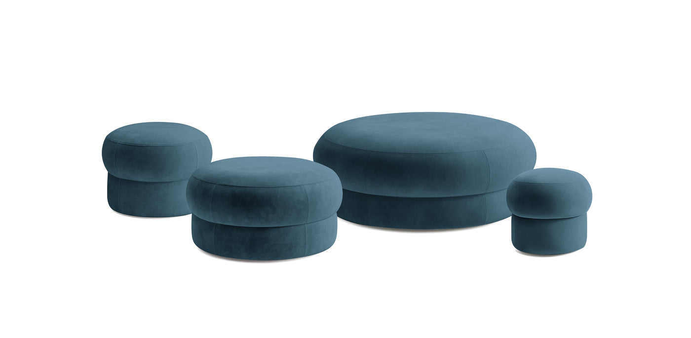 Pebbles Velvet Set Poufs