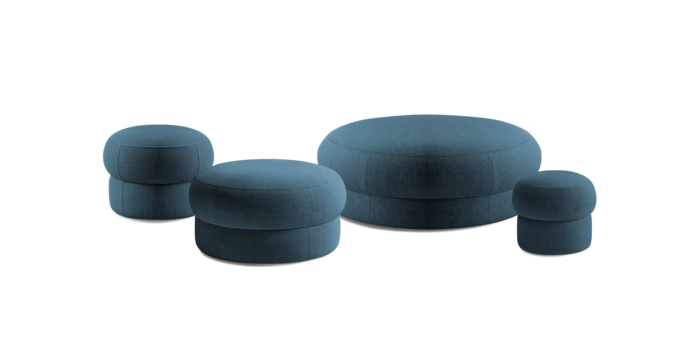 Pebbles Linen Set Poufs