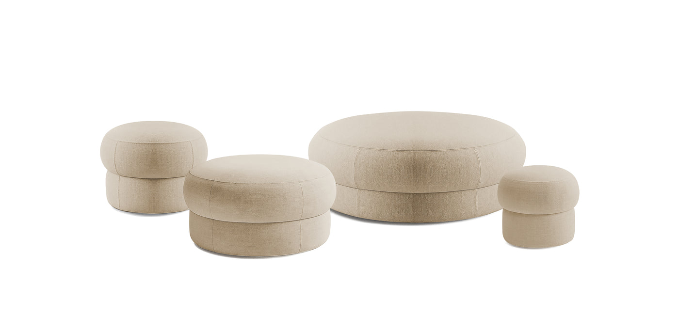 Pebbles Linen Set Poufs