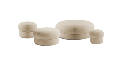 Pebbles Linen Set Poufs