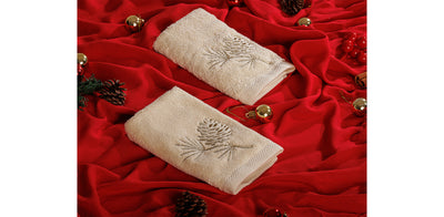 Pine Cone 2 Guest Towel set