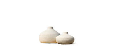 Raw White Vases Set